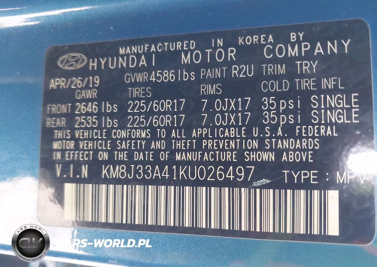 2019 Hyundai Tucson Value VIN:KM8J33A41KU026497 - 9