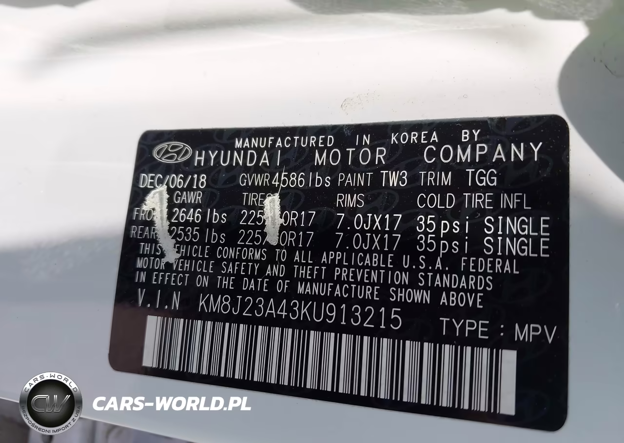 2019 Hyundai Tucson Se VIN:KM8J23A43KU913215 - 9