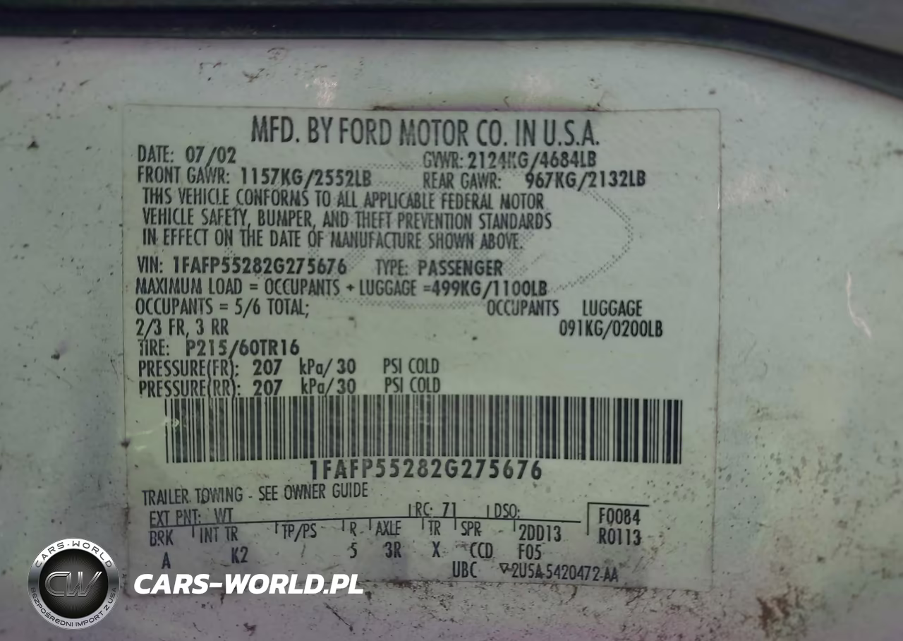 2002 Ford Taurus Ses Standard VIN:1FAFP55282G275676 - 9