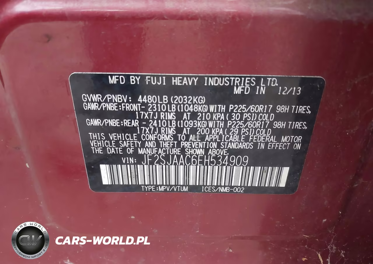 2014 Subaru Forester 2.5I VIN:JF2SJAAC6EH534909 - 9