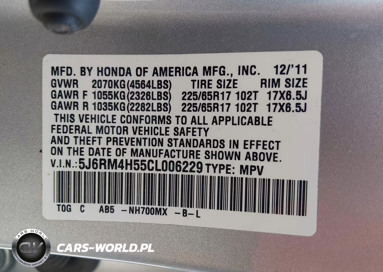 2012 Honda Cr-V Ex VIN:5J6RM4H55CL006229 - 9