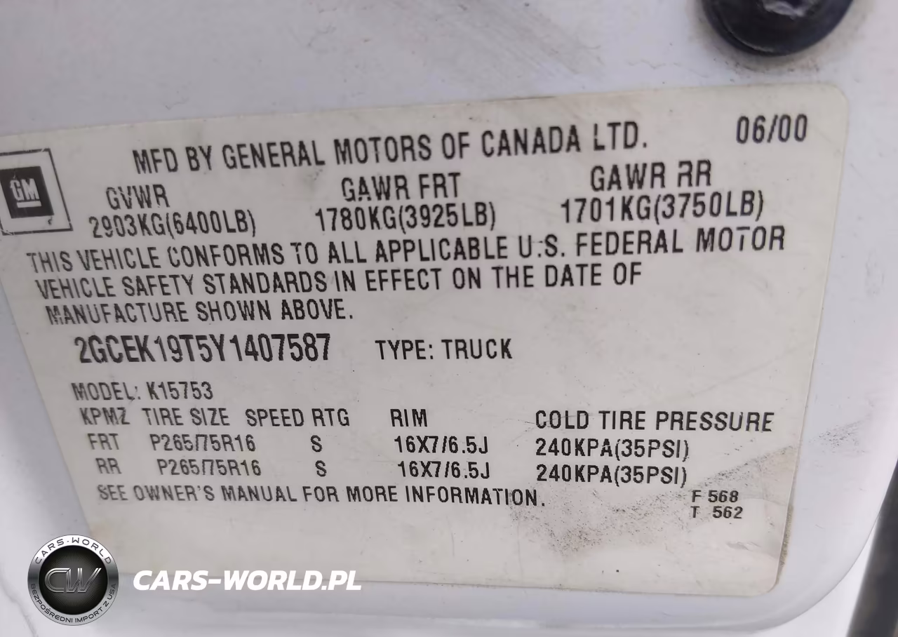 2000 Chevrolet Silverado 1500 Ls VIN:2GCEK19T5Y1407587 - 9