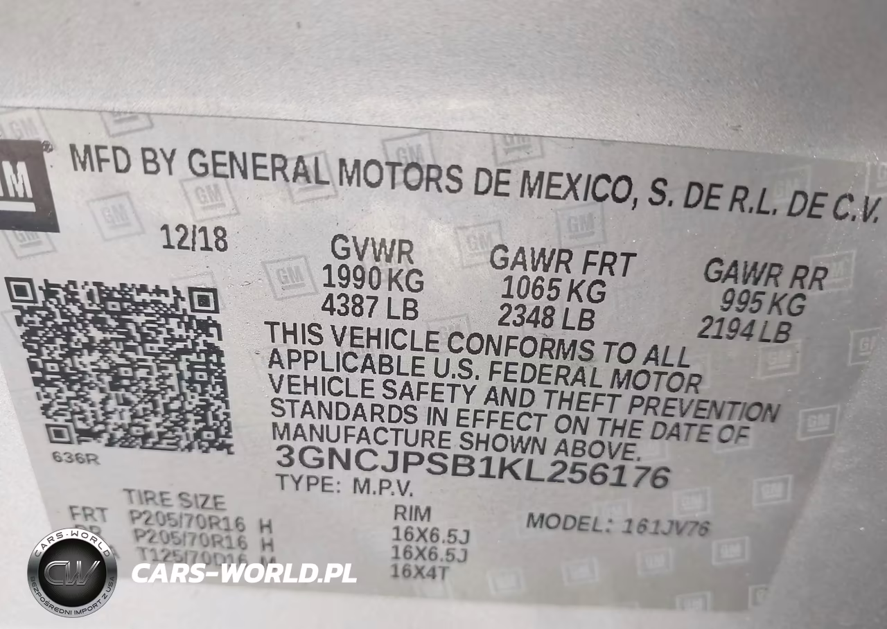 2019 Chevrolet Trax Lt VIN:3GNCJPSB1KL256176 - 9
