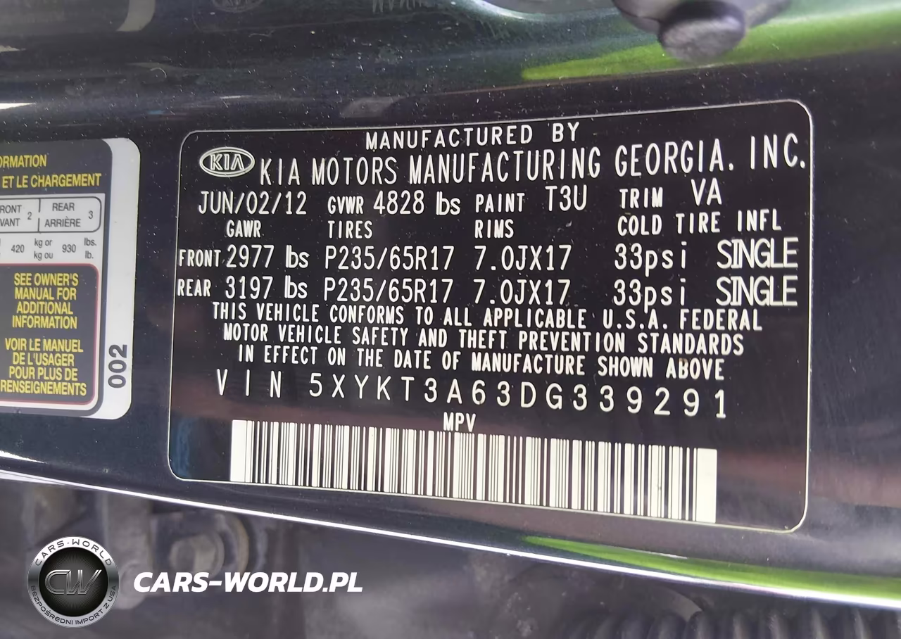 2013 Kia Sorento Lx VIN:5XYKT3A63DG339291 - 9