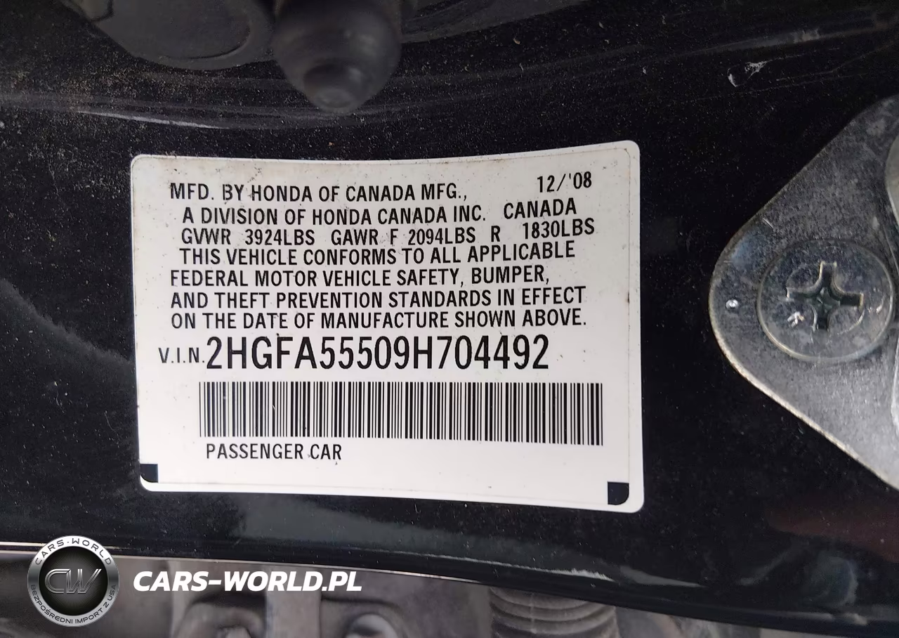 2009 Honda Civic Si VIN:2HGFA55509H704492 - 9