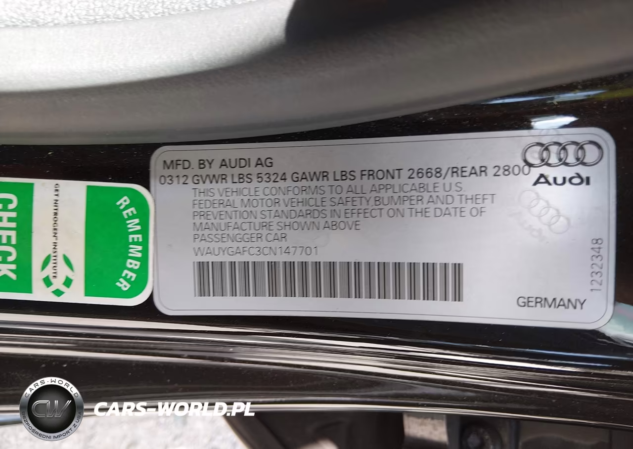 2012 Audi A7 3.0 Premium Plus VIN:WAUYGAFC3CN147701 - 9