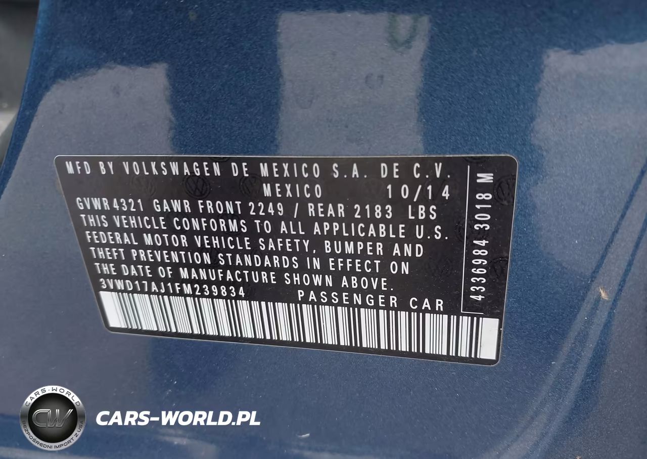2015 Volkswagen Jetta 1.8T Se VIN:3VWD17AJ1FM239834 - 9
