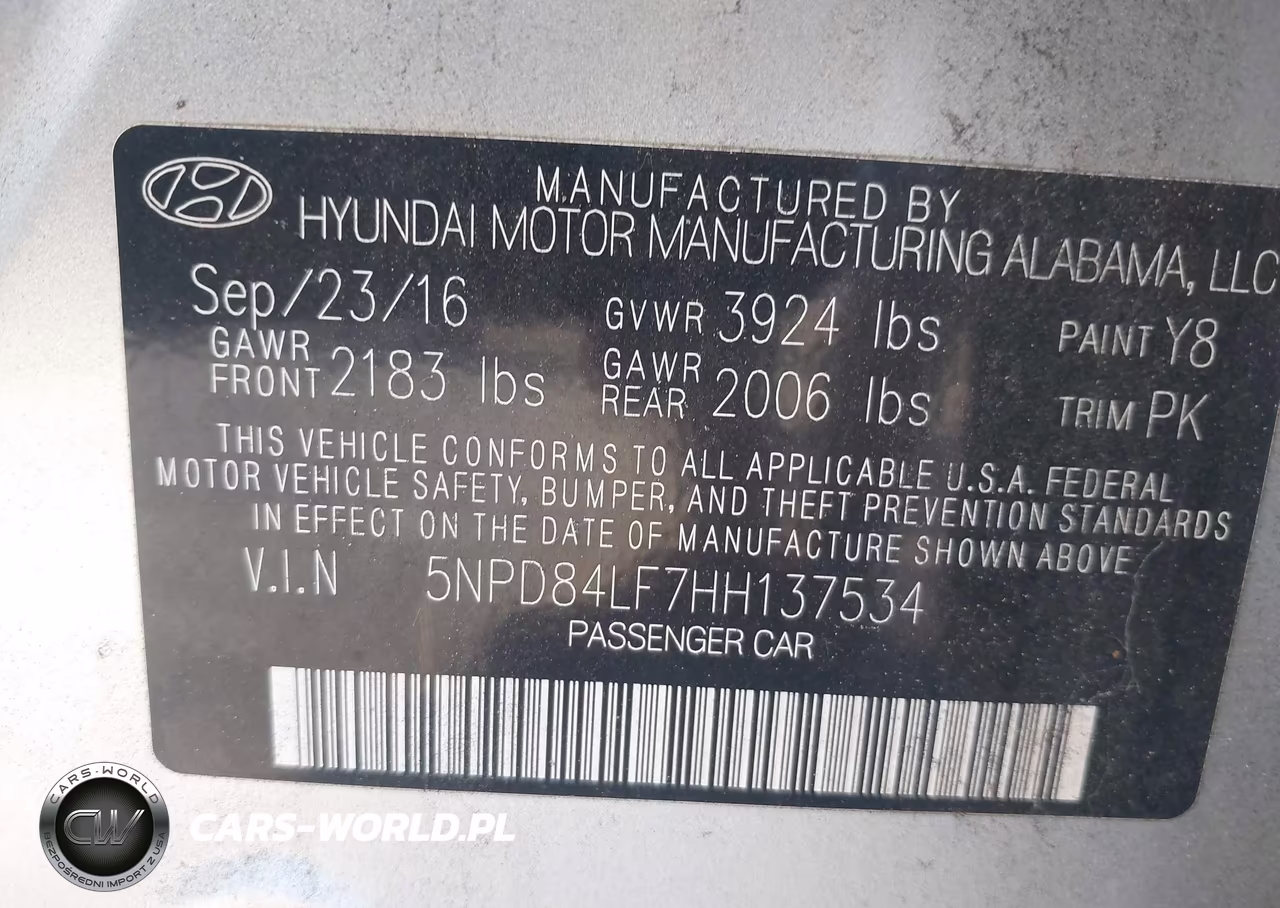 2017 Hyundai Elantra Se VIN:5NPD84LF7HH137534 - 9