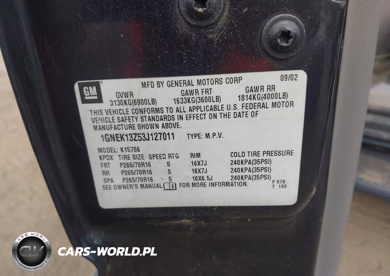 2003 Chevrolet Tahoe Lt VIN:1GNEK13Z53J127011 - 9