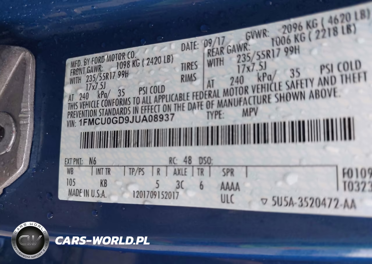2018 Ford Escape Se VIN:1FMCU0GD9JUA08937 - 9