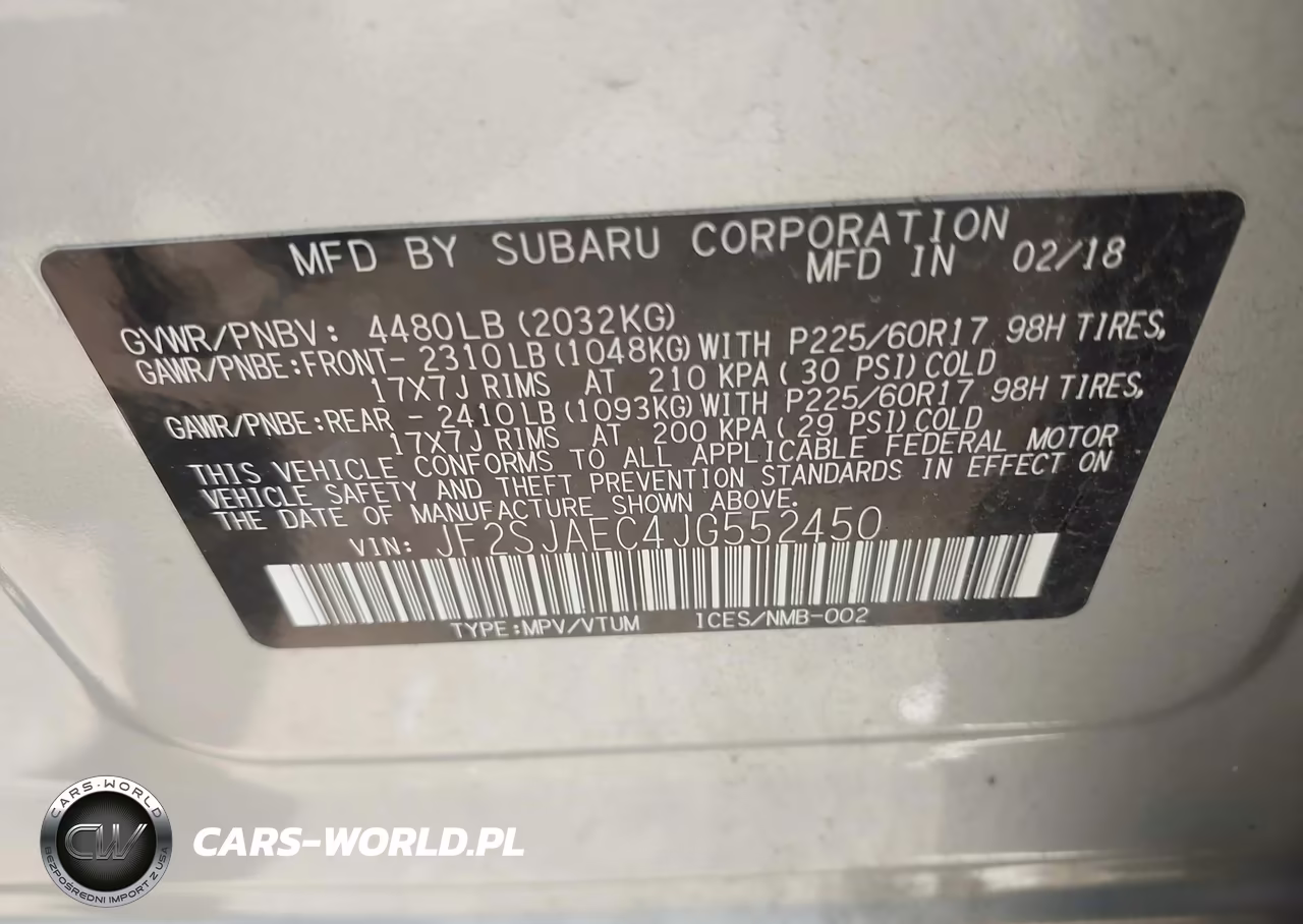 2018 Subaru Forester 2.5I Premium VIN:JF2SJAEC4JG552450 - 9