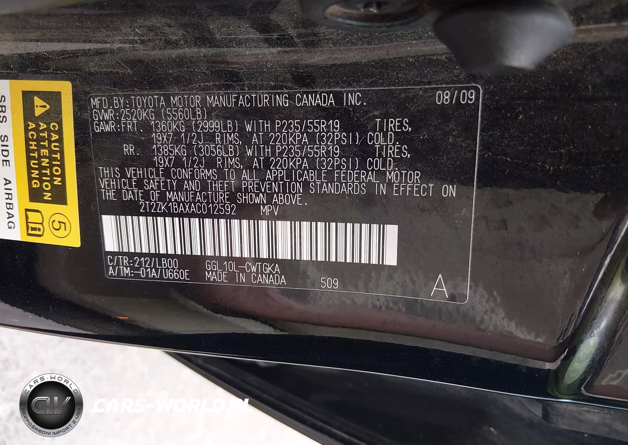 2010 Lexus Rx 350 VIN:2T2ZK1BAXAC012592 - 9