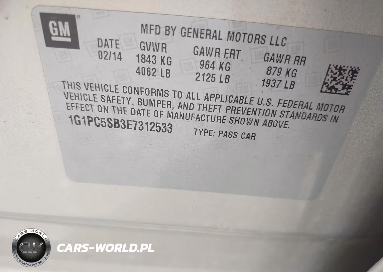 2014 Chevrolet Cruze 1Lt Auto VIN:1G1PC5SB3E7312533 - 9