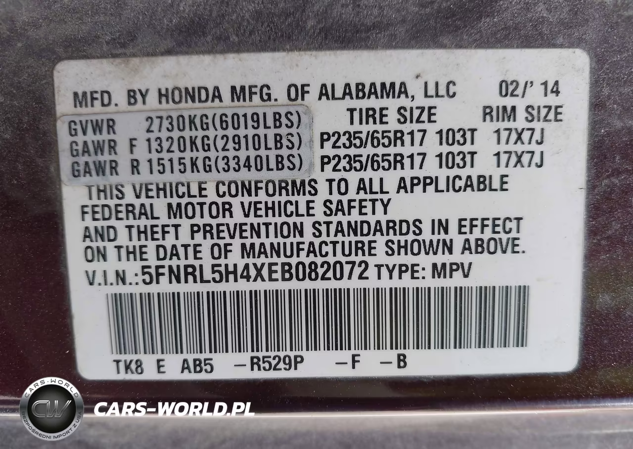 2014 Honda Odyssey Ex VIN:5FNRL5H4XEB082072 - 9