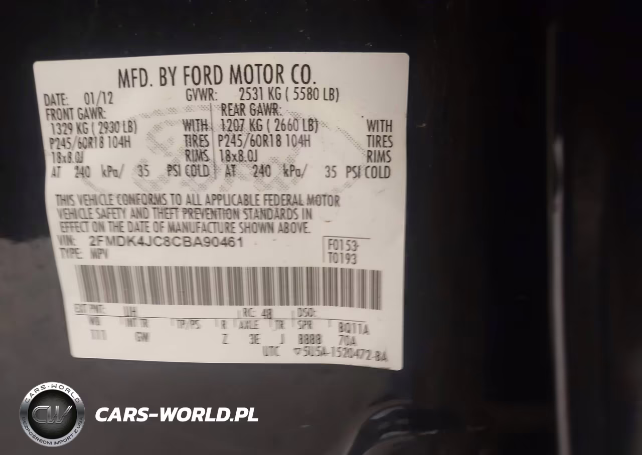 2012 Ford Edge Sel VIN:2FMDK4JC8CBA90461 - 9
