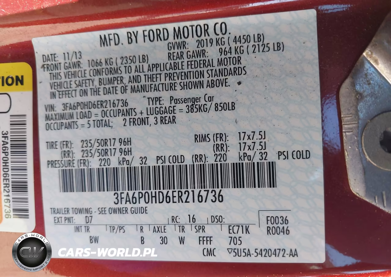 2014 Ford Fusion Se VIN:3FA6P0HD6ER216736 - 9