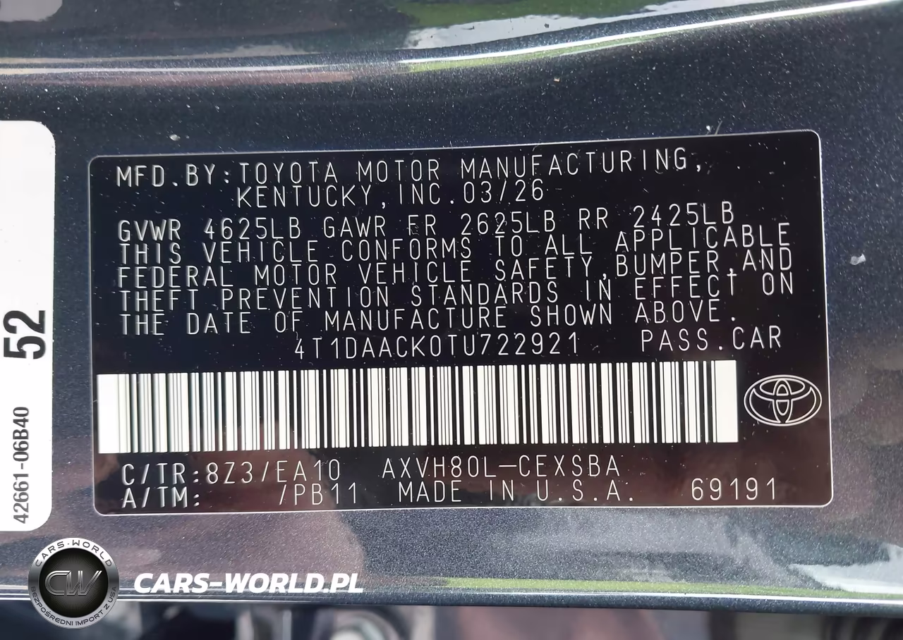 2026 Toyota Camry Se VIN:4T1DAACK0TU722921 - 9