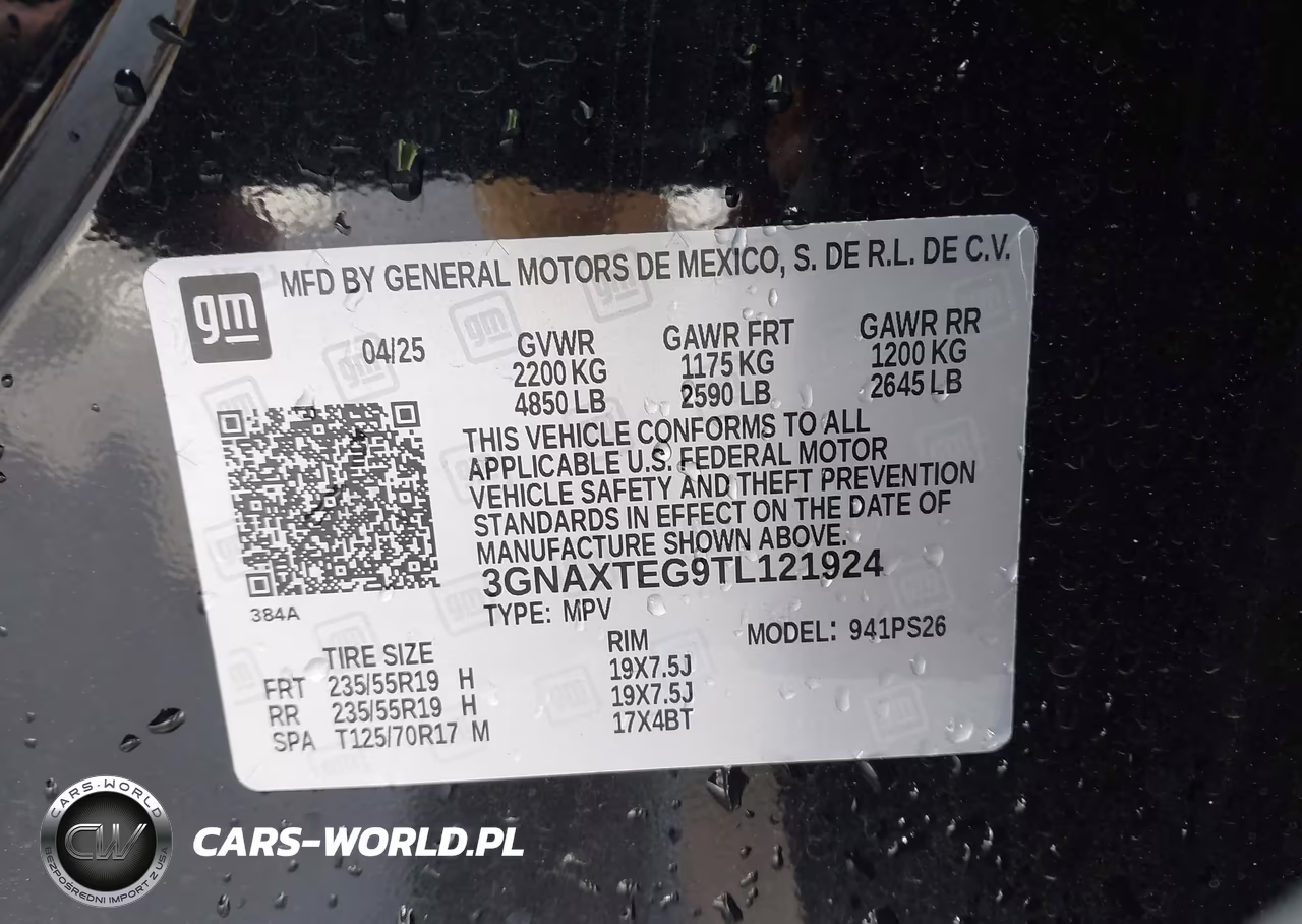 2026 Chevrolet Equinox Awd Rs VIN:3GNAXTEG9TL121924 - 9