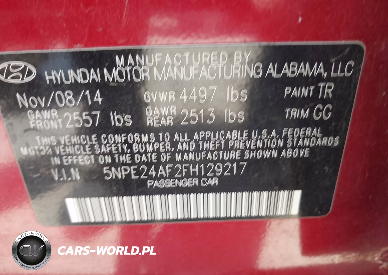 2015 Hyundai Sonata Se VIN:5NPE24AF2FH129217 - 9