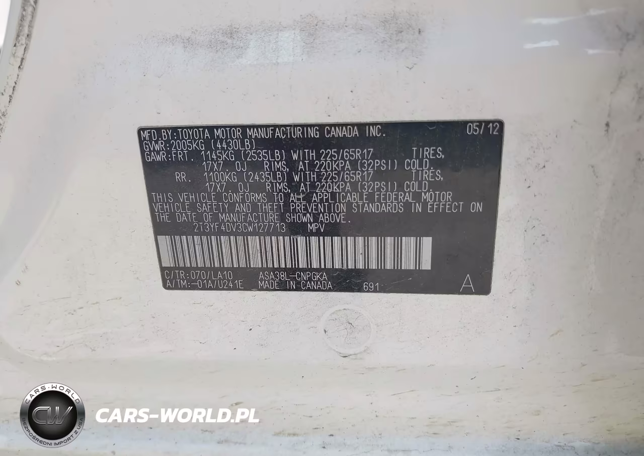 2012 Toyota Rav4 Limited VIN:2T3YF4DV3CW127713 - 9