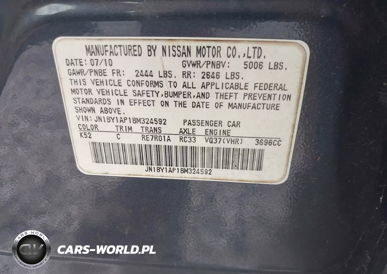 2011 Infiniti M37 VIN:JN1BY1AP1BM324592 - 9