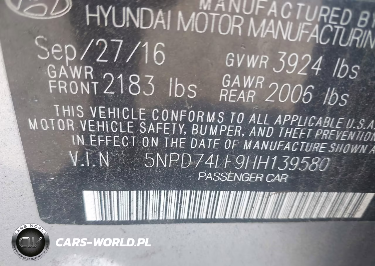 2017 Hyundai Elantra Se VIN:5NPD74LF9HH139580 - 9