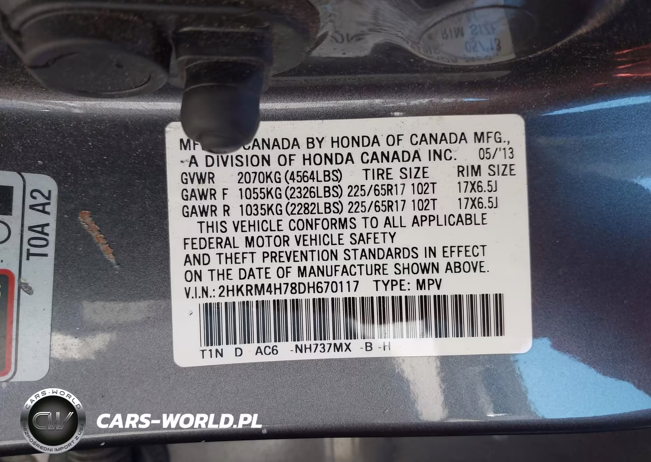 2013 Honda Cr-V Ex-L VIN:2HKRM4H78DH670117 - 9
