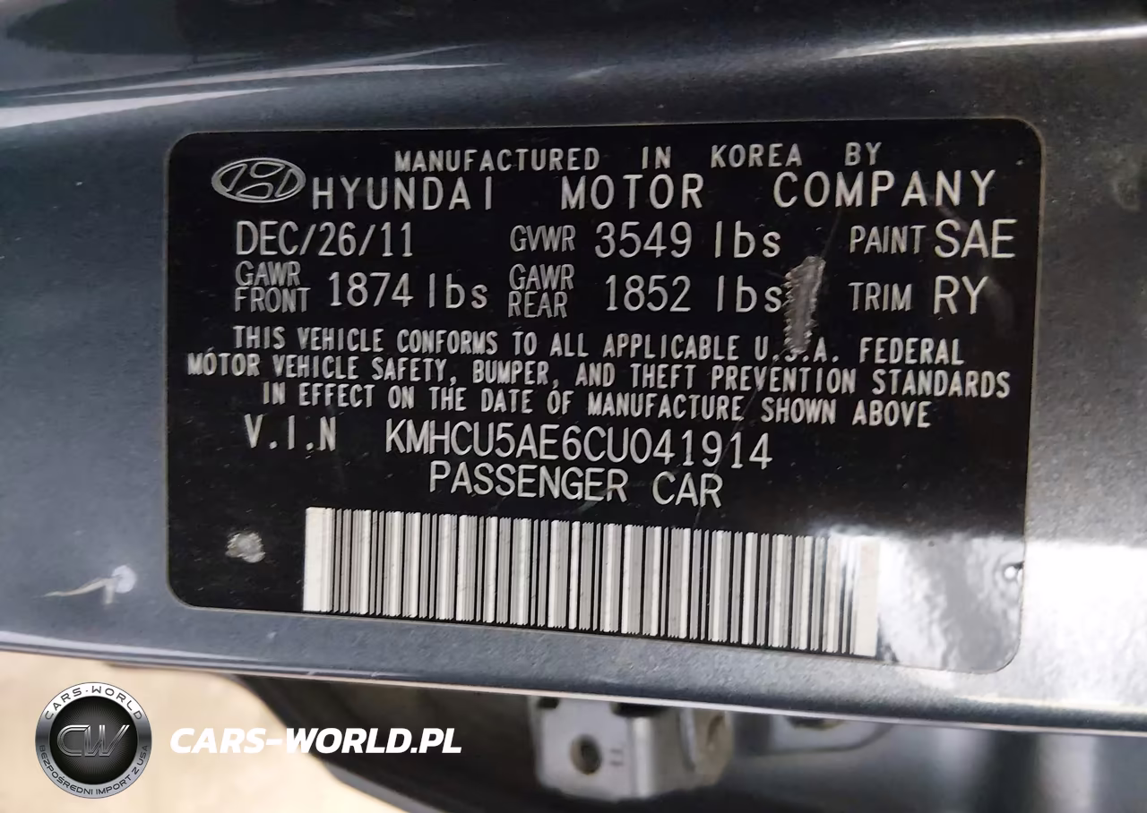 2012 Hyundai Accent Se VIN:KMHCU5AE6CU041914 - 9