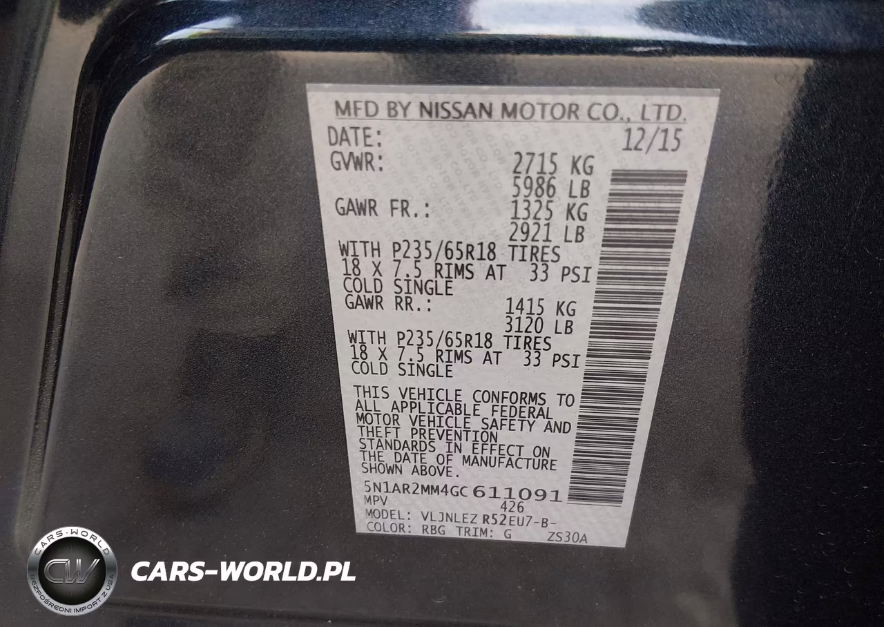 2016 Nissan Pathfinder Platinum-S-Sl-Sv VIN:5N1AR2MM4GC611091 - 9