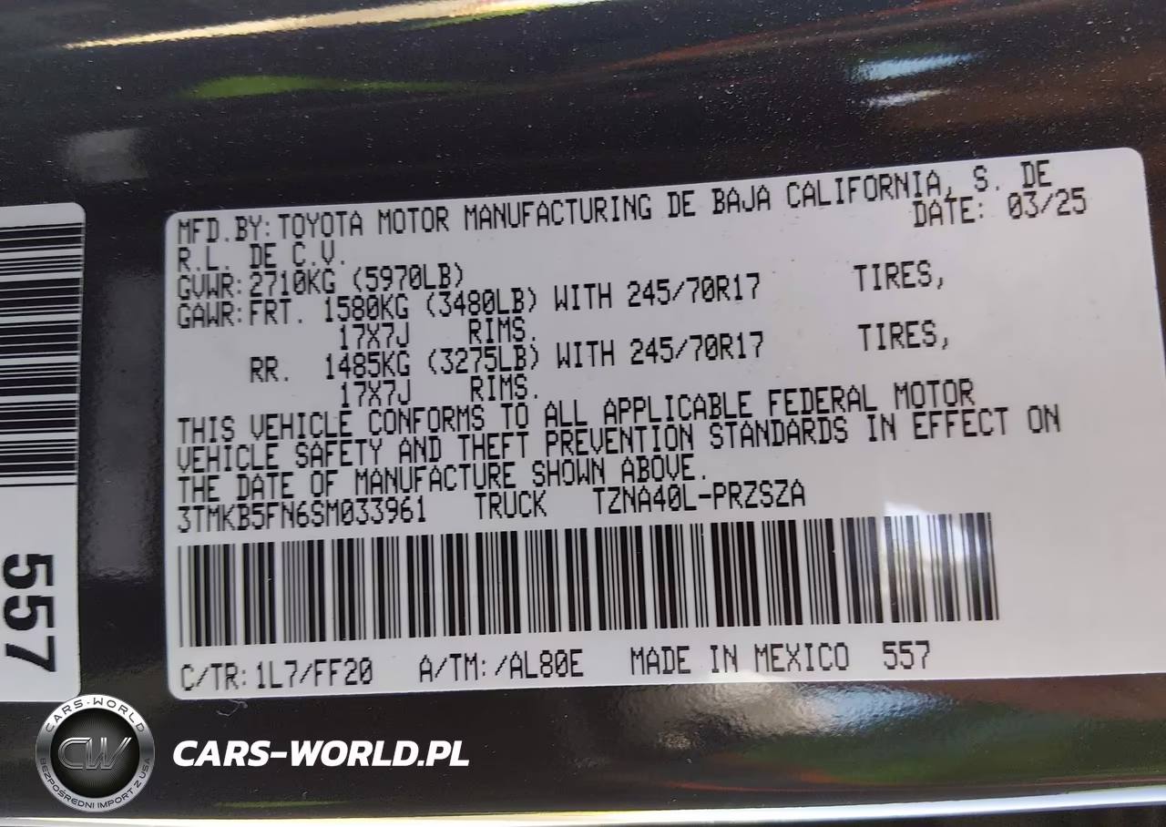 2025 Toyota Tacoma Sr5 VIN:3TMKB5FN6SM033961 - 9