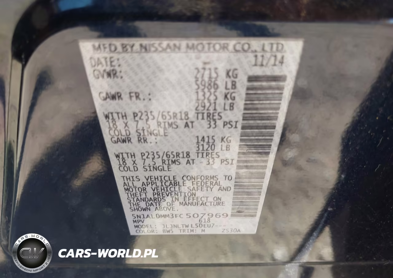2015 Infiniti Qx60 VIN:5N1AL0MM3FC507969 - 9