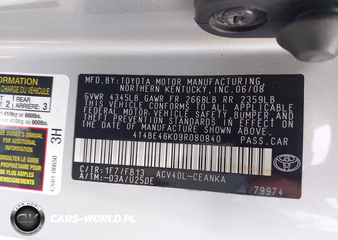 2009 Toyota Camry Le VIN:4T4BE46K09R080840 - 9