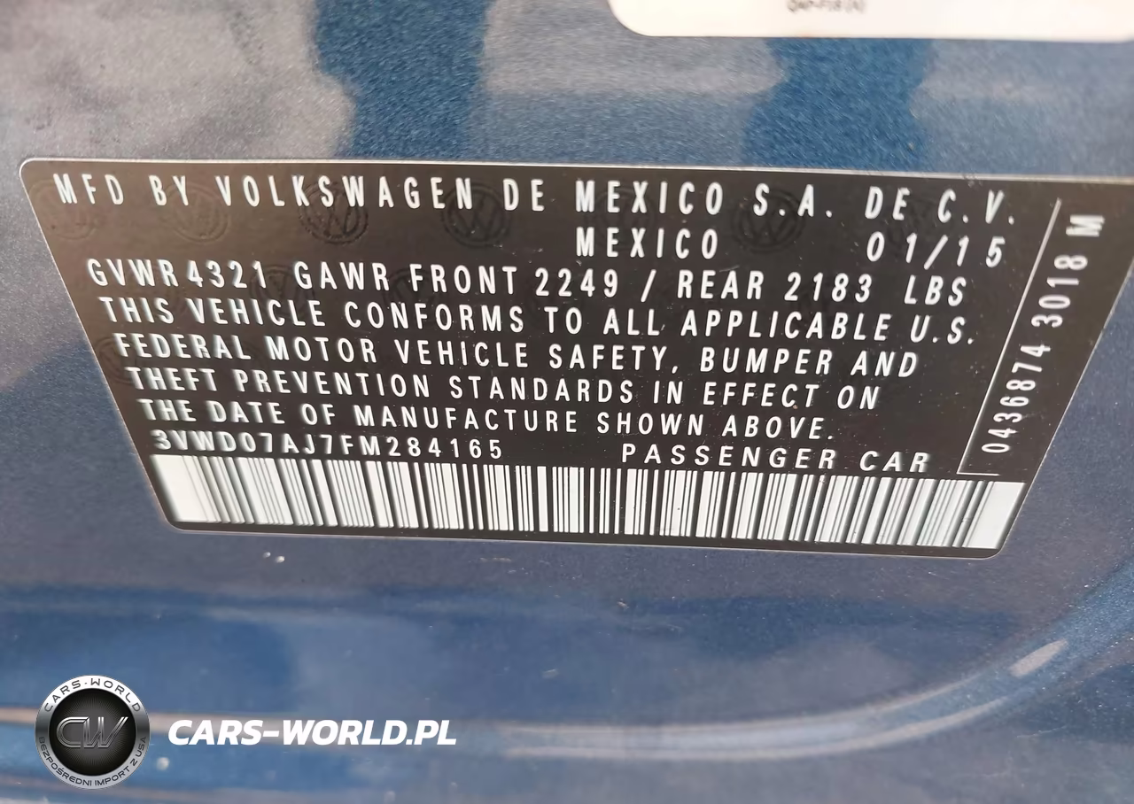 2015 Volkswagen Jetta 1.8T Se VIN:3VWD07AJ7FM284165 - 9