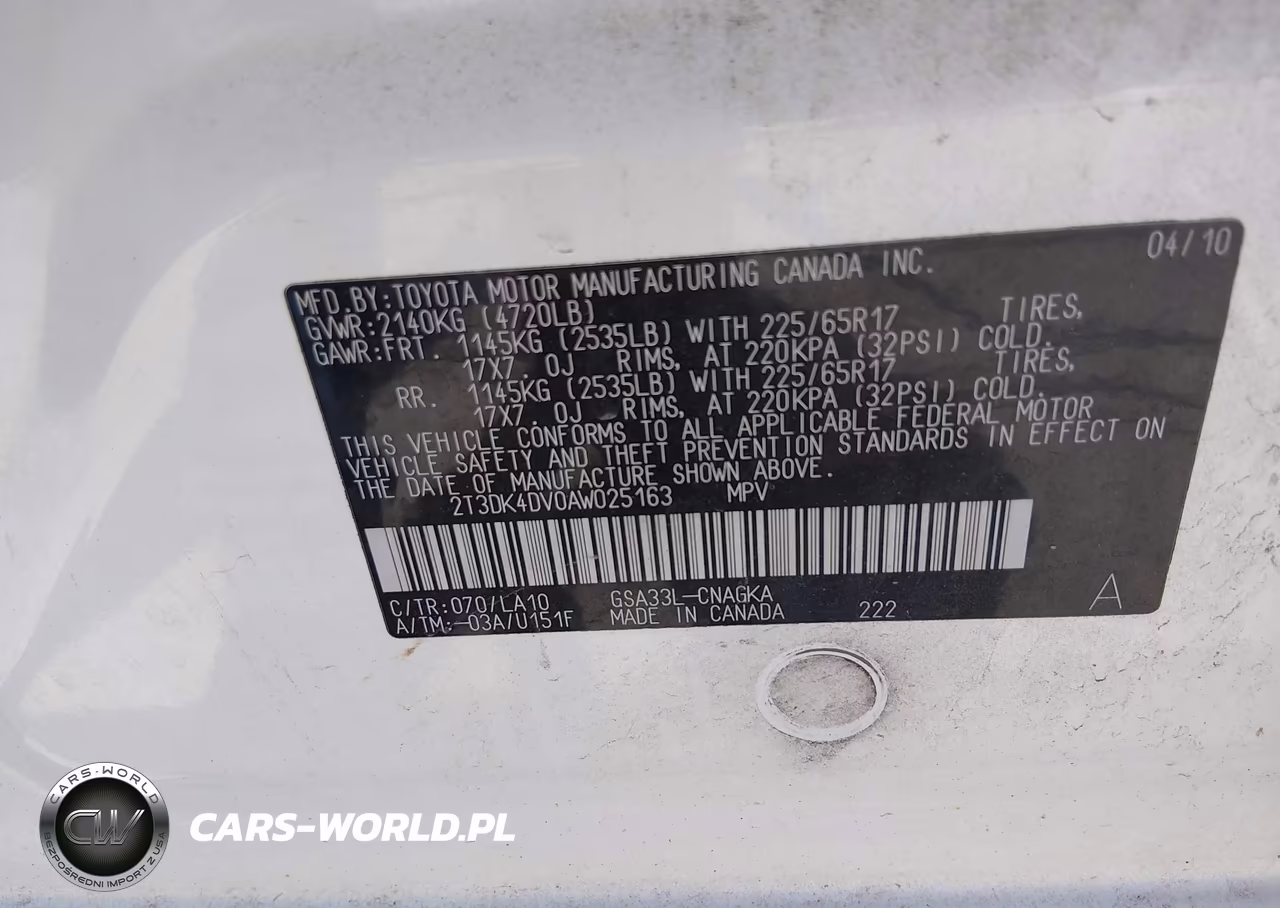 2010 Toyota Rav4 Limited V6 VIN:2T3DK4DV0AW025163 - 9