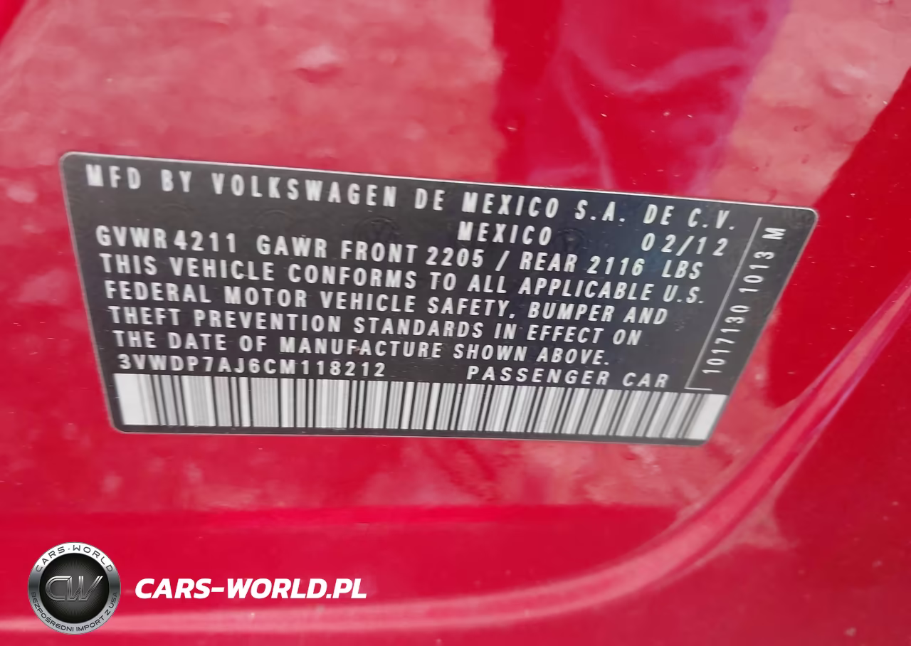 2012 Volkswagen Jetta 2.5L Se VIN:3VWDP7AJ6CM118212 - 9