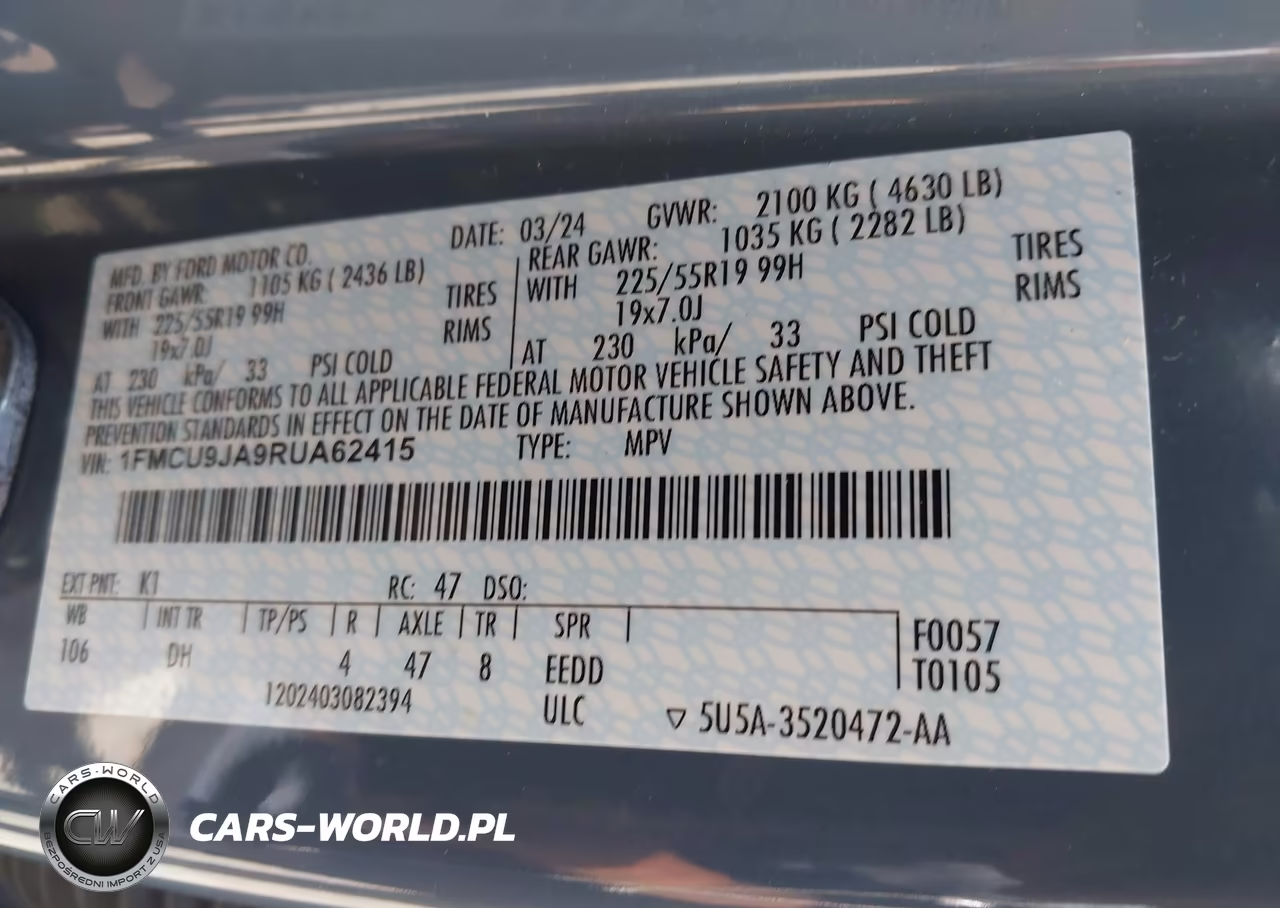 2024 Ford Escape Platinum VIN:1FMCU9JA9RUA62415 - 9