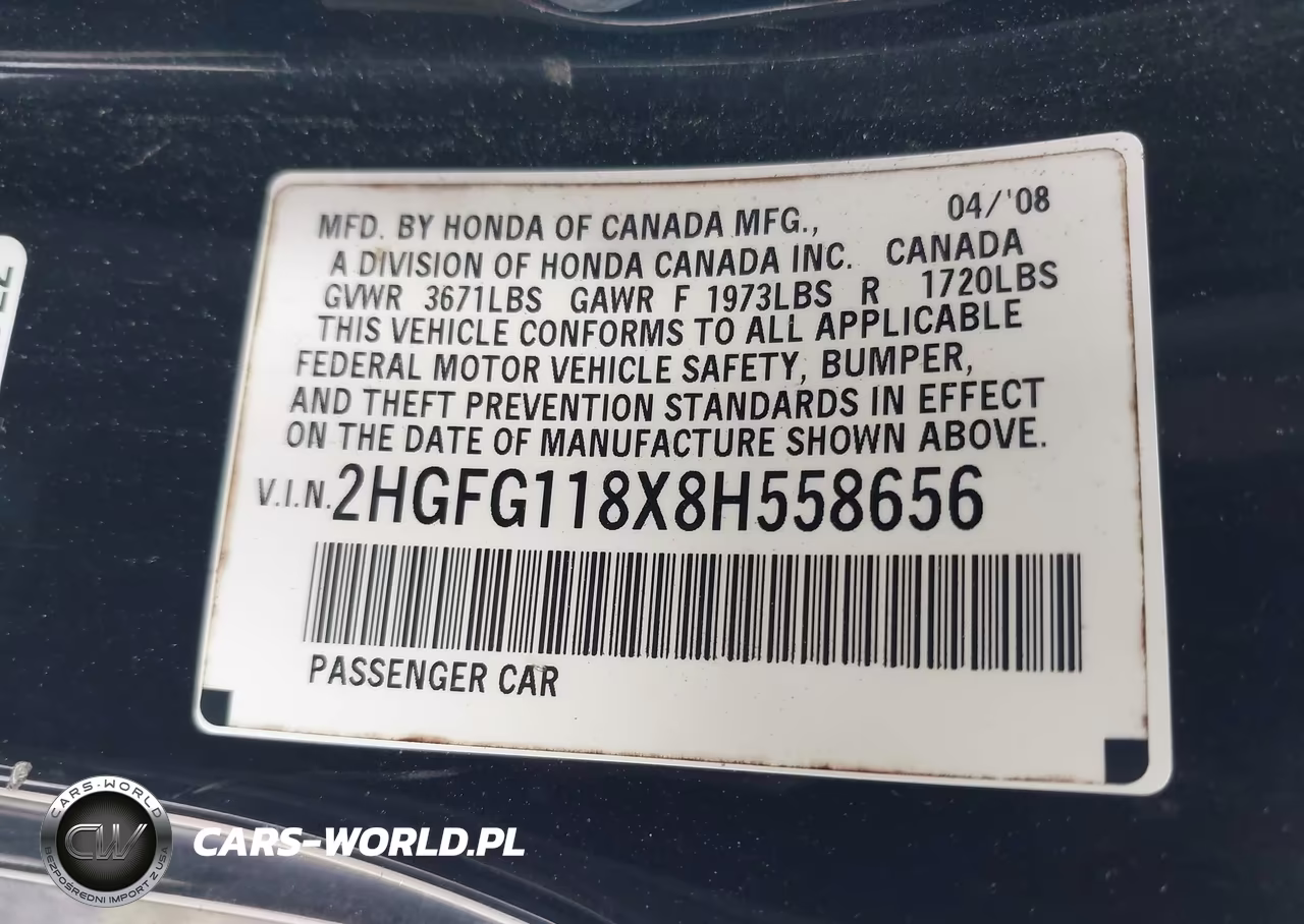 2008 Honda Civic Ex VIN:2HGFG118X8H558656 - 9