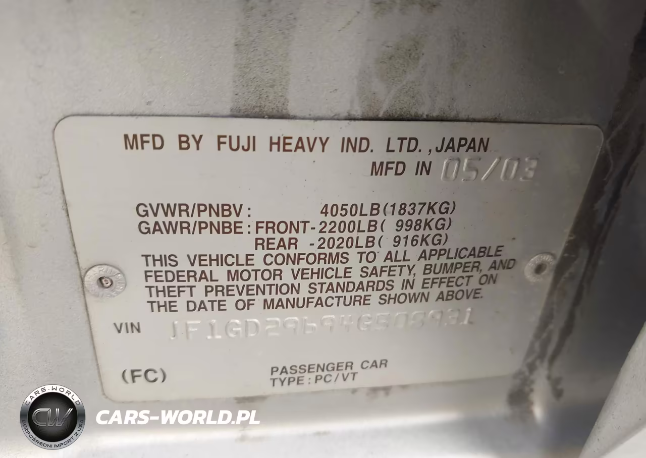 2004 Subaru Impreza Wrx VIN:JF1GD29694G508931 - 9