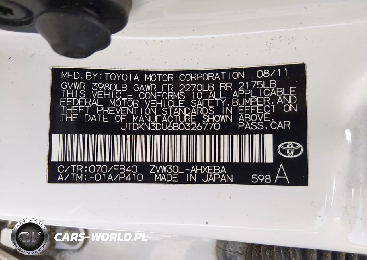 2011 Toyota Prius Three VIN:JTDKN3DU6B0326770 - 9