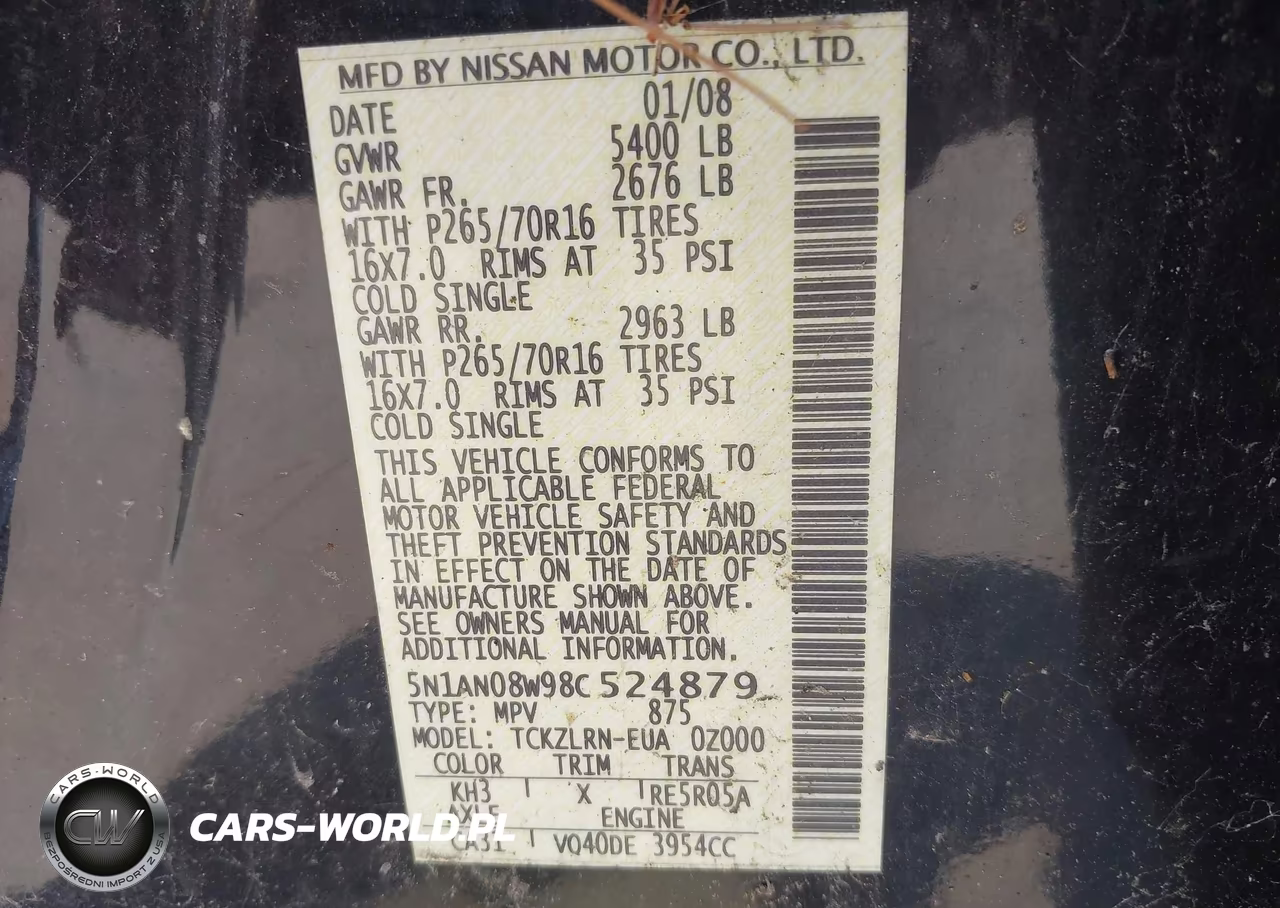 2008 Nissan Xterra S VIN:5N1AN08W98C524879 - 9