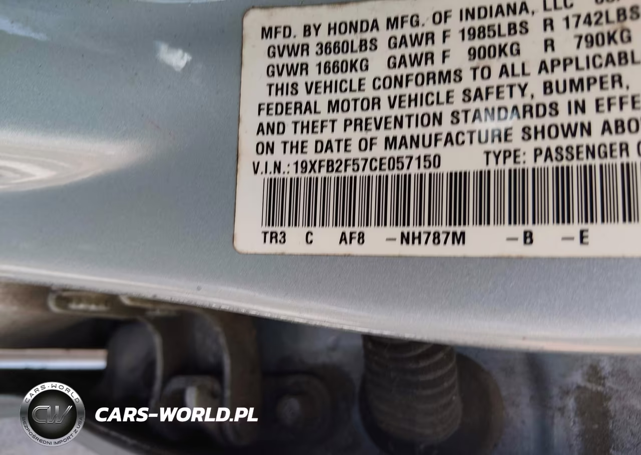 2012 Honda Civic Lx VIN:19XFB2F57CE057150 - 9