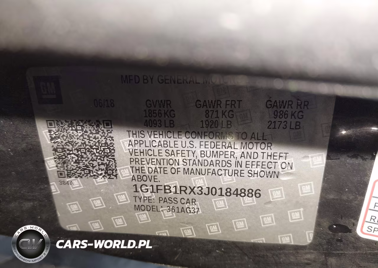 2018 Chevrolet Camaro 1Lt VIN:1G1FB1RX3J0184886 - 9