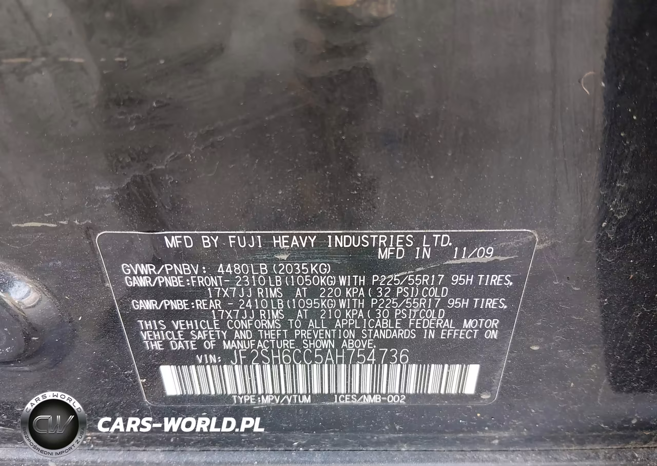 2010 Subaru Forester 2.5X Premium VIN:JF2SH6CC5AH754736 - 9