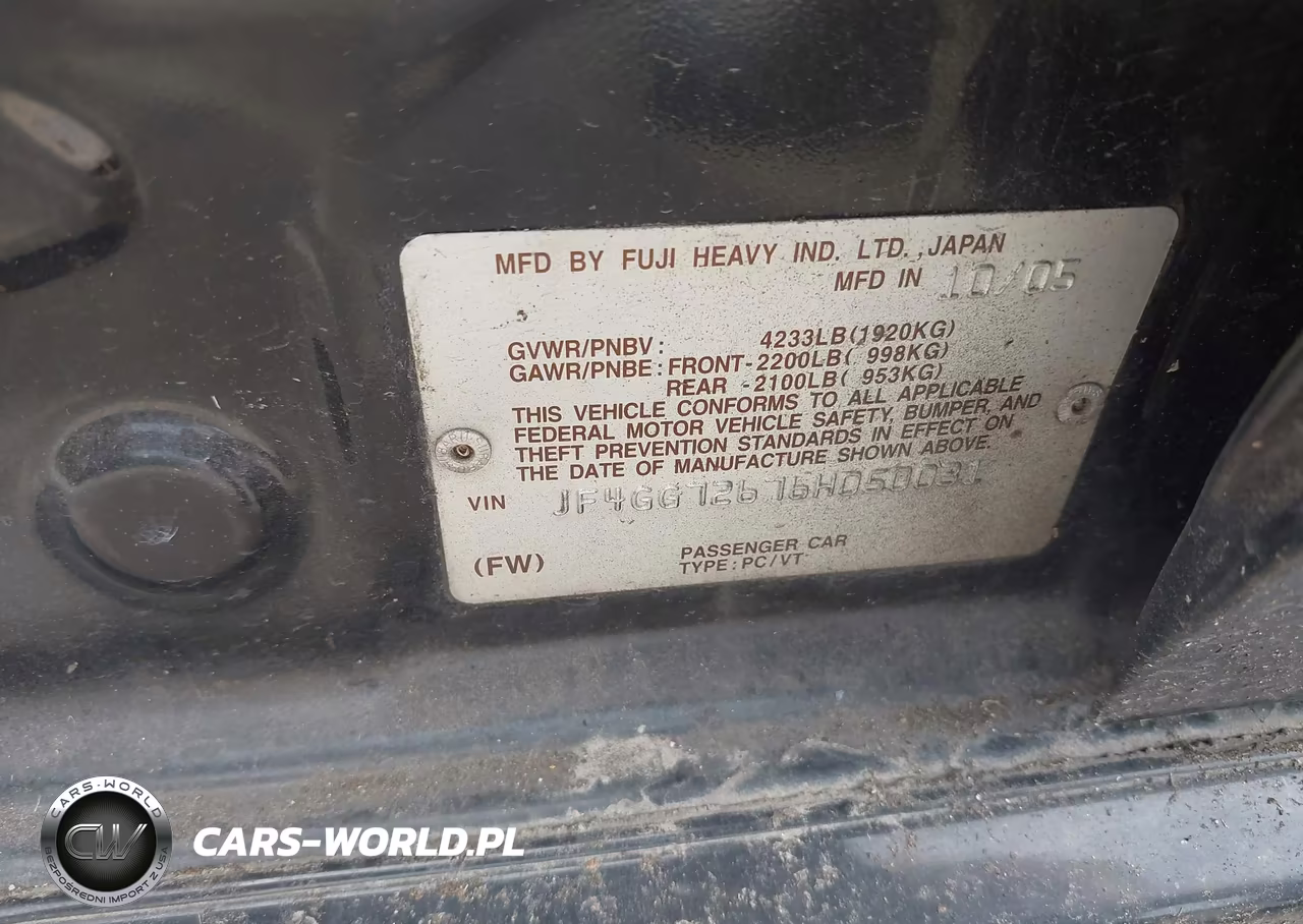 2006 Saab 9-2X Aero VIN:JF4GG72676H050031 - 9