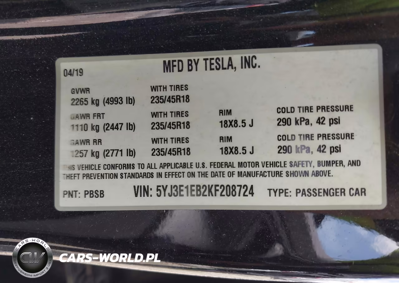 2019 Tesla Model 3 Long Range-Performance VIN:5YJ3E1EB2KF208724 - 9