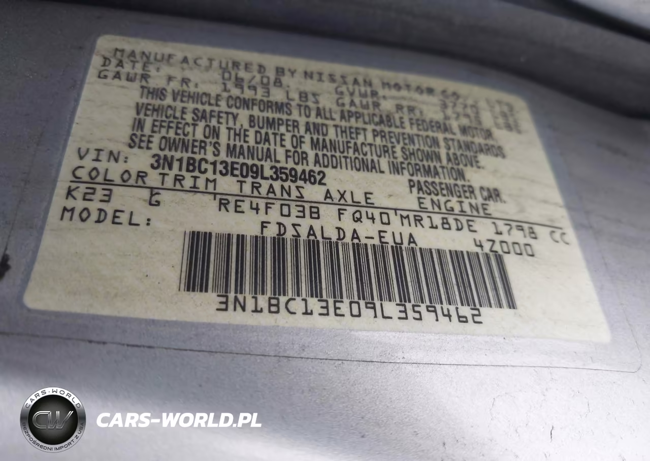 2009 Nissan Versa 1.8S VIN:3N1BC13E09L359462 - 9