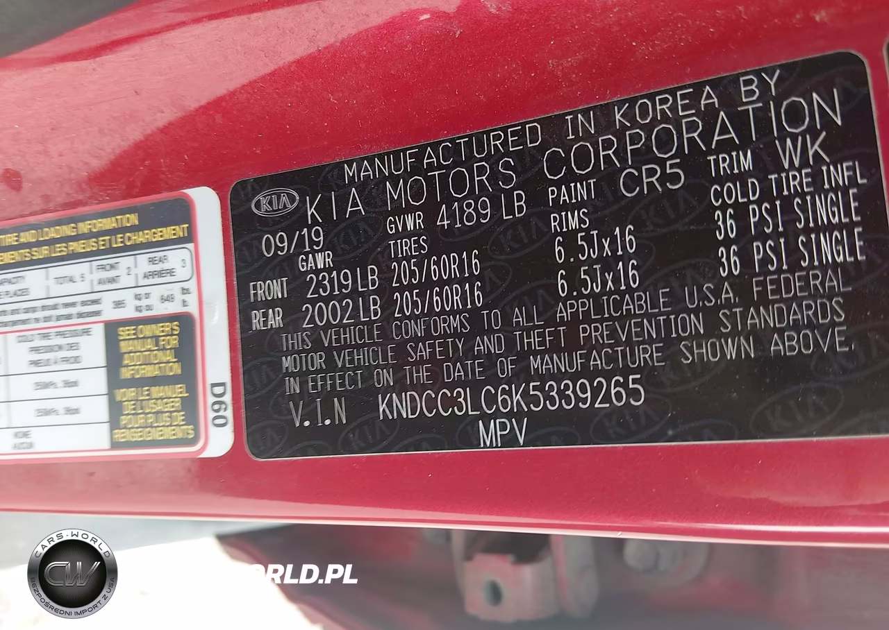 2019 Kia Niro Ex-Touring S VIN:KNDCC3LC6K5339265 - 9