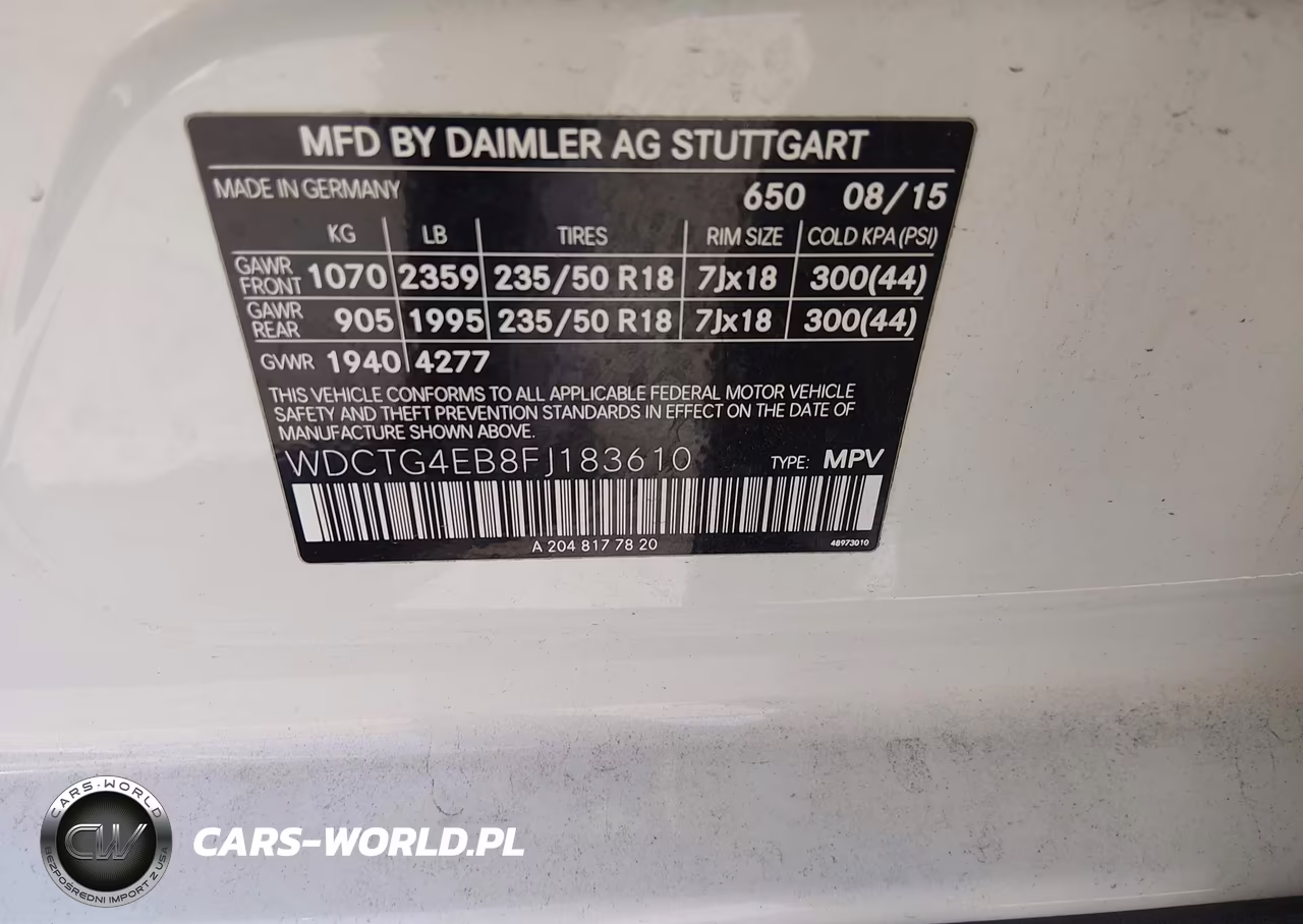 2015 Mercedes-Benz Gla 250 VIN:WDCTG4EB8FJ183610 - 9