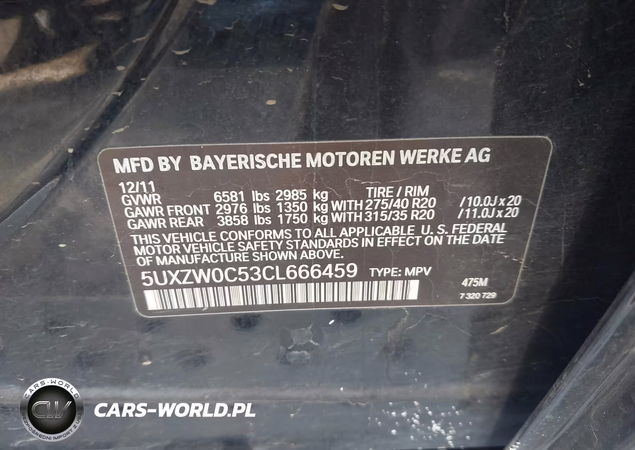 2012 BMW X5 xDrive35D VIN:5UXZW0C53CL666459 - 9