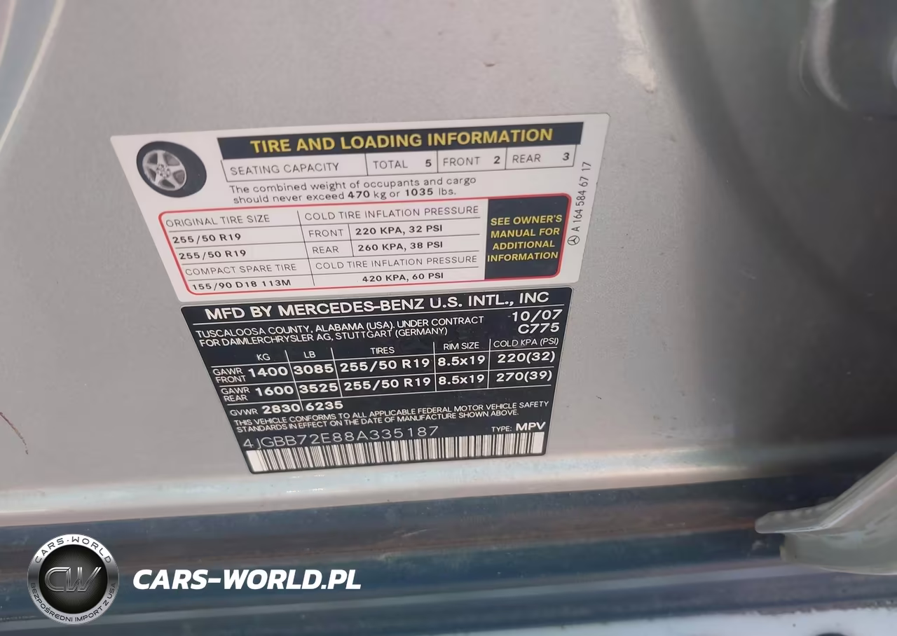 2008 Mercedes-Benz M-Class 5.5L VIN:4JGBB72E88A335187 - 9
